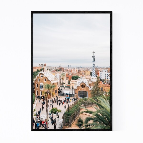 Noir Gallery Park Guell Gaudi Barcelona Spain Framed Art Print