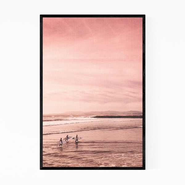 Noir Gallery Surfing Beach Ocean California Framed Art Print