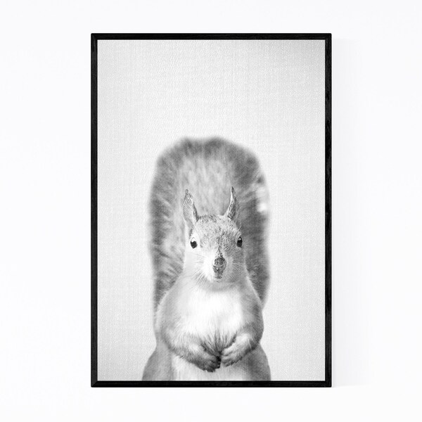 Noir Gallery Squirrel Nursery Peeking Animal Framed Art Print
