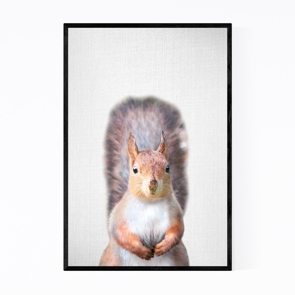 Noir Gallery Squirrel Nursery Peeking Animal Framed Art Print