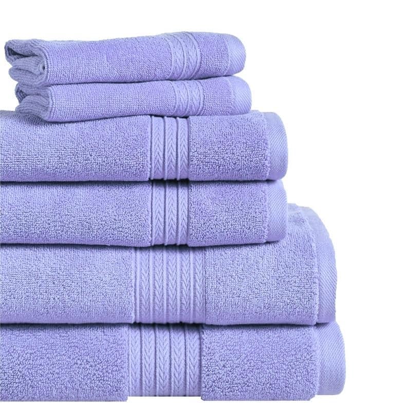 6pc Turkish Bath Towel Set Purple