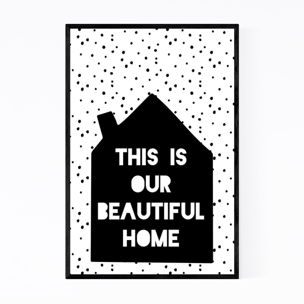 Noir Gallery Our Beautiful Home Typography Framed Art Print