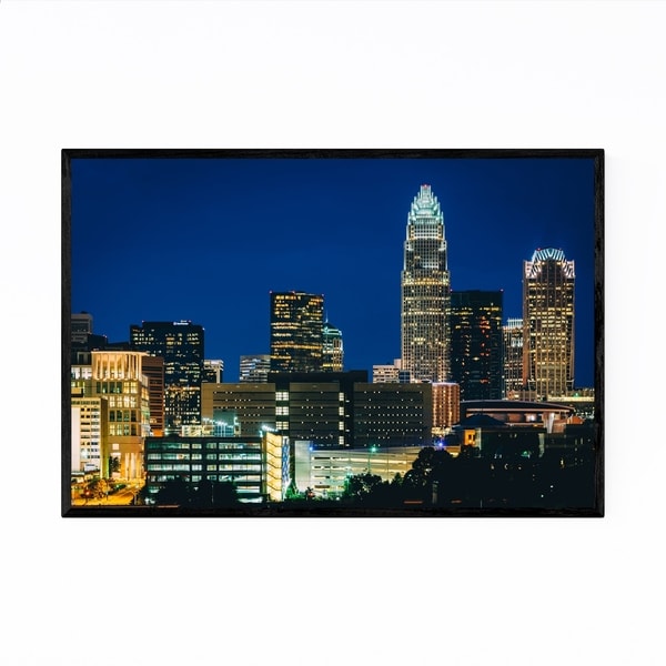Noir Gallery Charlotte Skyline North Carolina Framed Art Print