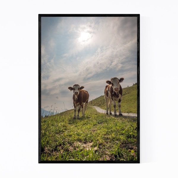 Noir Gallery Cows Mountains Austria Farm Framed Art Print