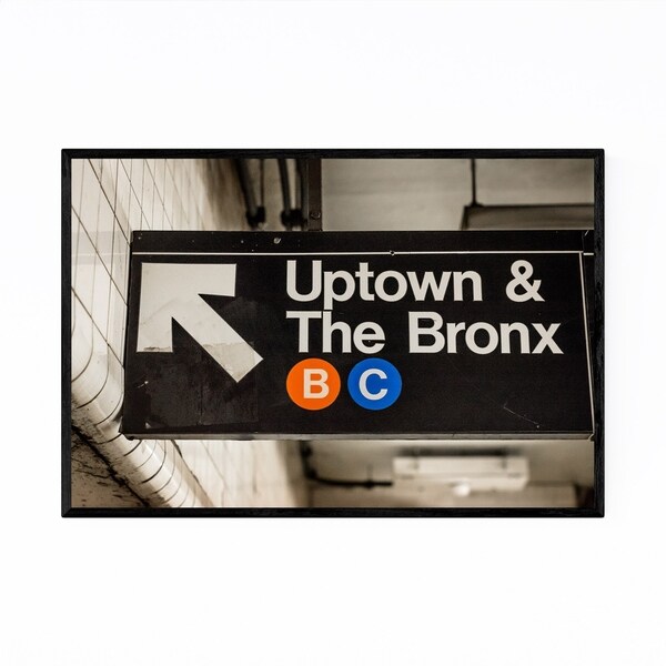 Noir Gallery Uptown Subway Sign New York City Framed Art Print