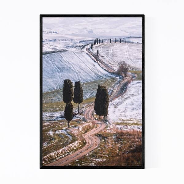 Noir Gallery Tuscany Italy Snow Winter Nature Framed Art Print
