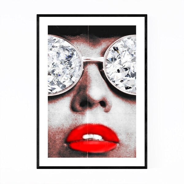 Noir Gallery Fashion Lipstick Diamond Glamour Framed Art Print