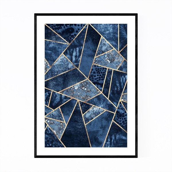 Noir Gallery Leaf Geometric Digital Art Deco Framed Art Print