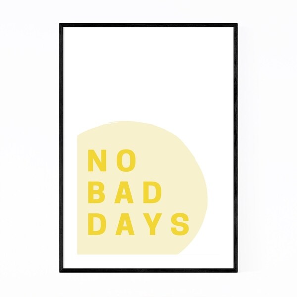 Noir Gallery Yellow Motivational Typography Framed Art Print