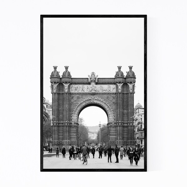 Noir Gallery Black & White Barcelona Arch Framed Art Print