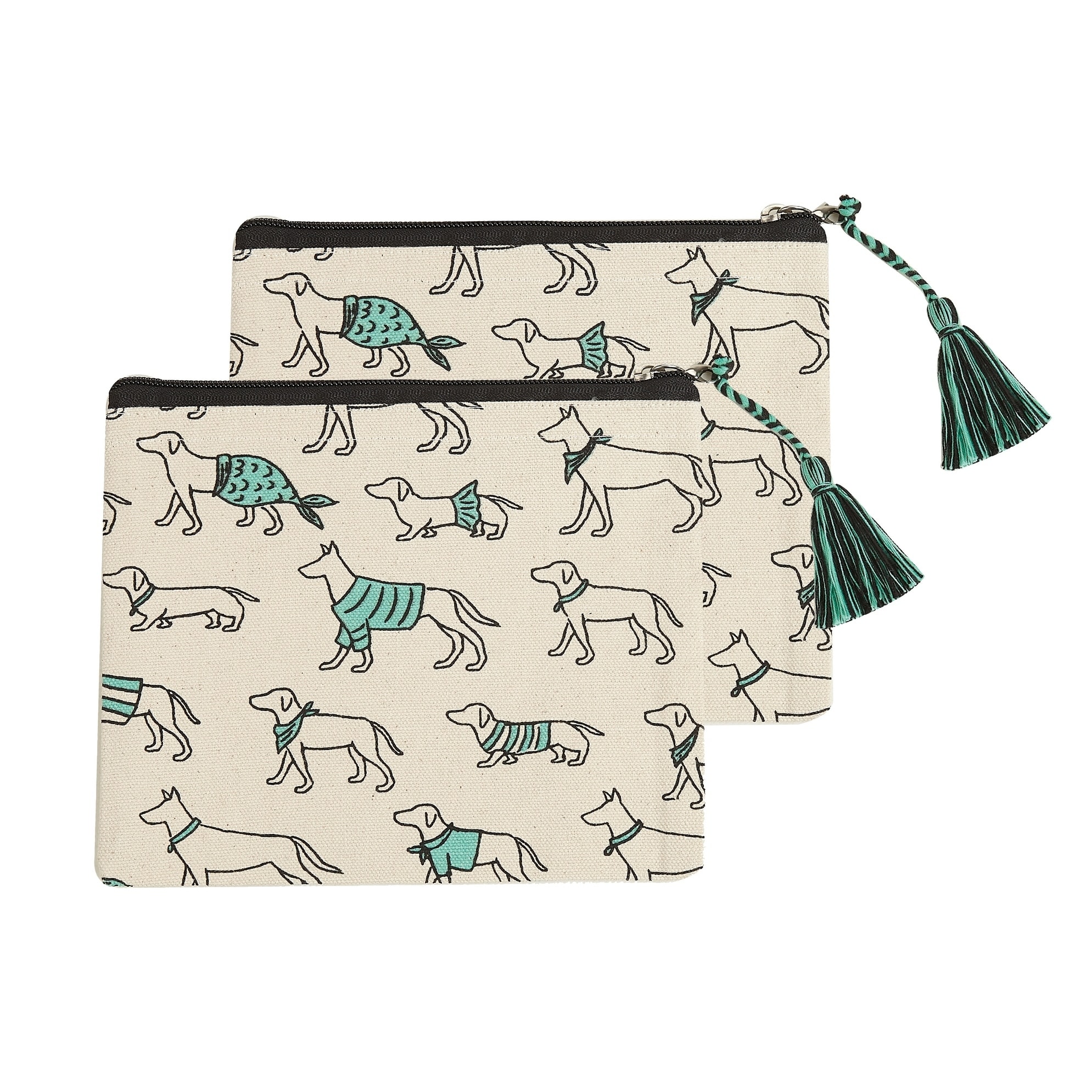 All the Dogs Cosmetic Pouches, Set of 2