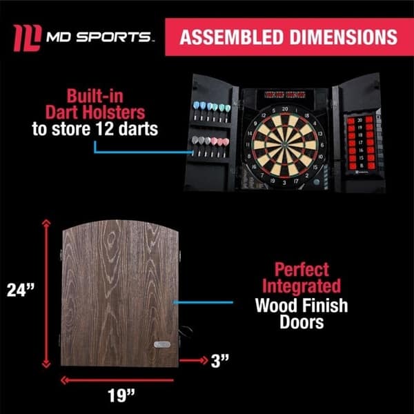 Shop Md Sports Bristlesmart Dartboard With Cabinet Overstock