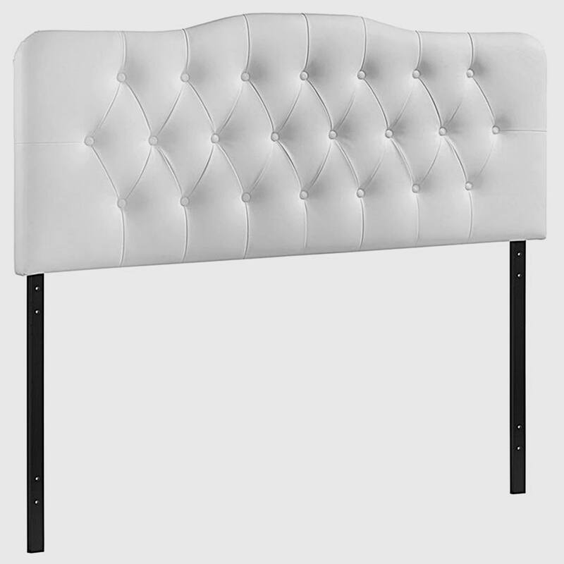 Rovna White Upholstered Tufted Full Size Headboard