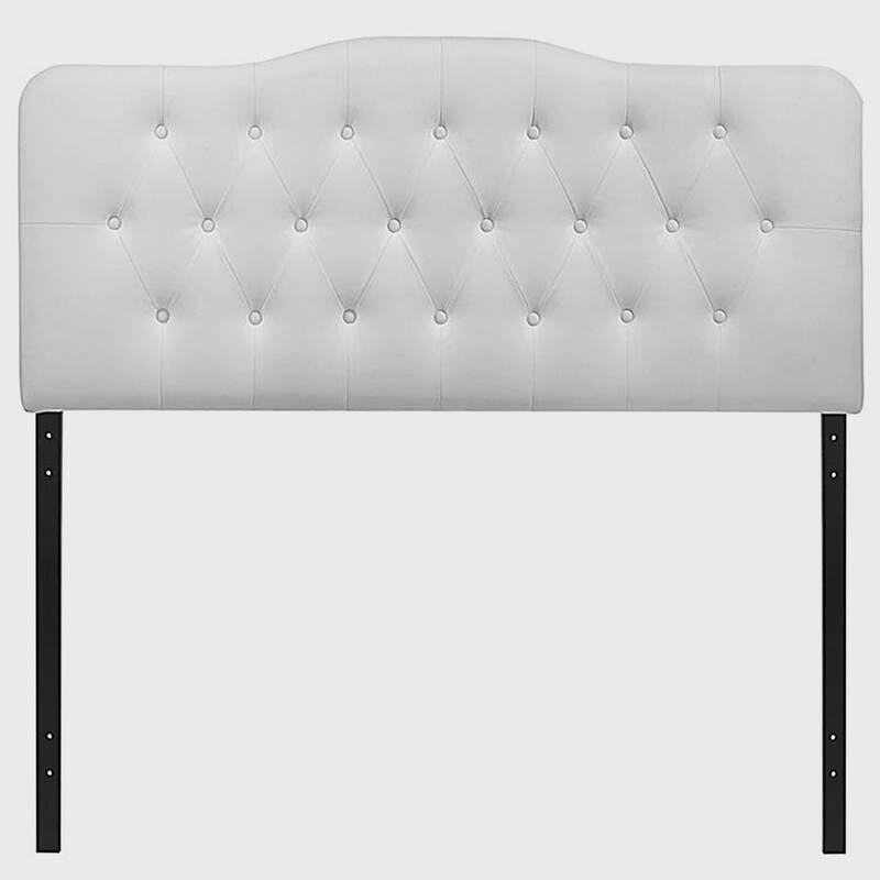 Rovna White Upholstered Tufted Full Size Headboard