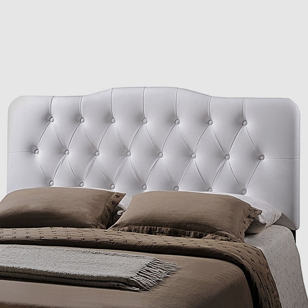 Rovna White Upholstered Tufted Queen Size Headboard - Overstock - 27468519