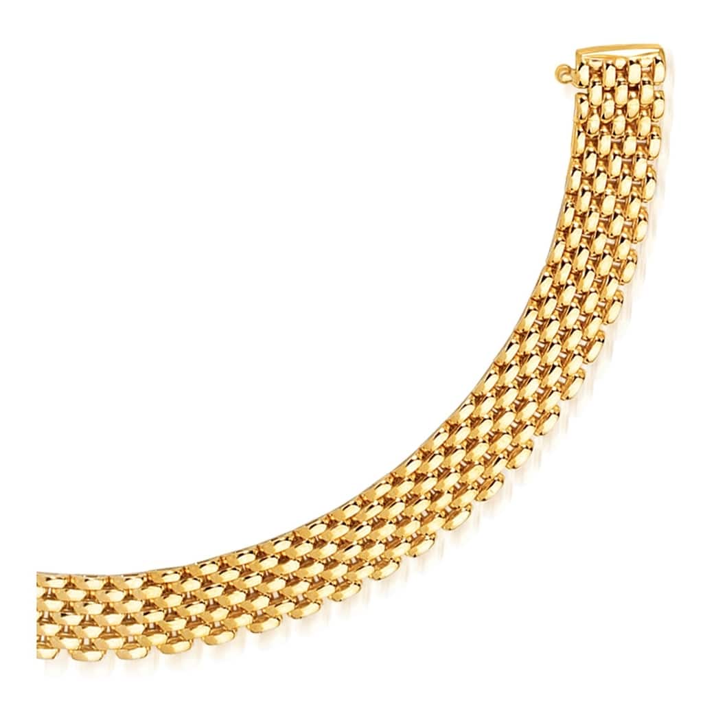 MayaMila 14k Yellow Gold Flexible Panther 9.0mm Line Bracelet