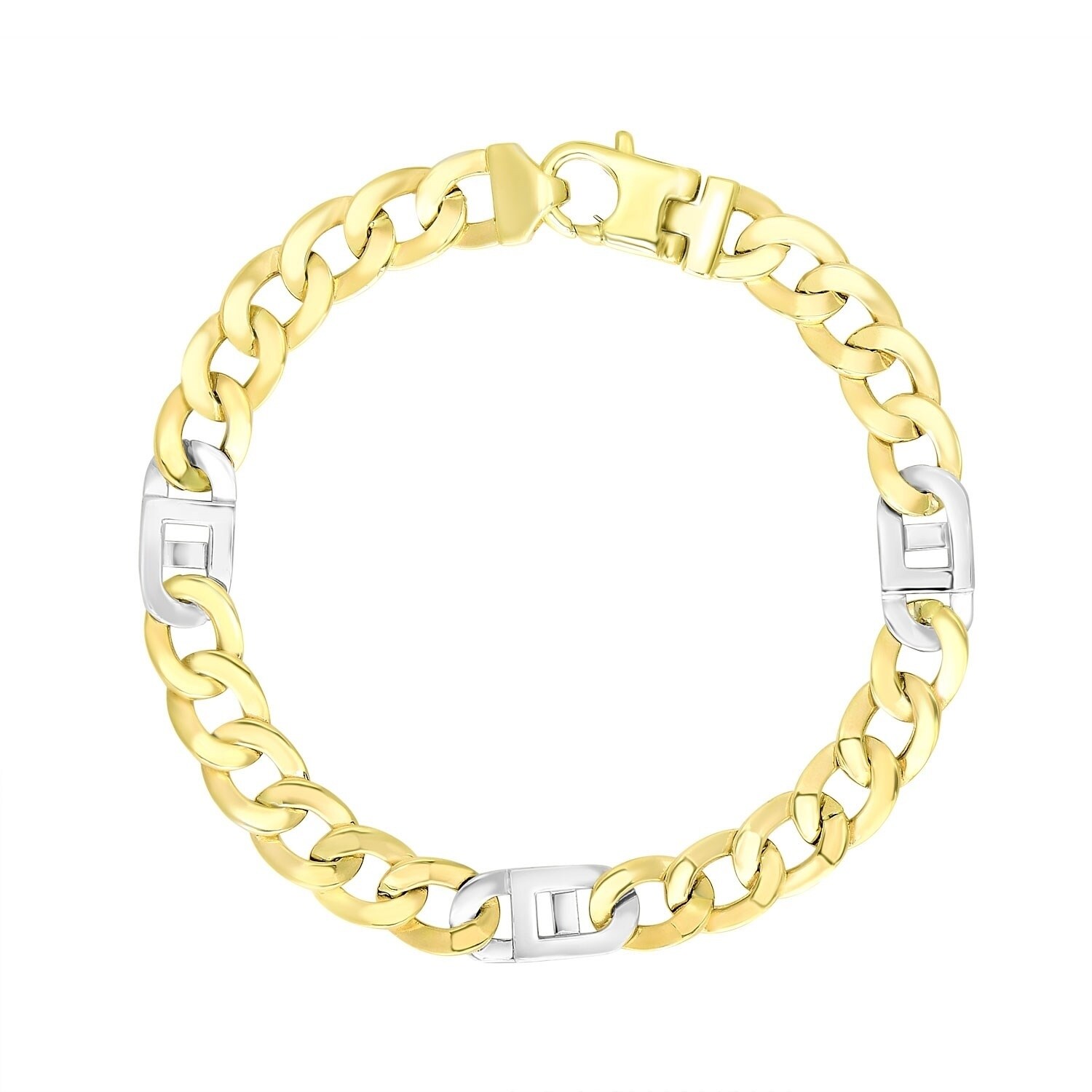Shop 14k Two-Tone Gold Men's Bracelet 