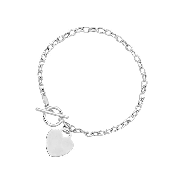 white gold heart charm bracelet