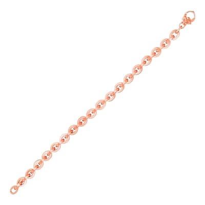 Shiny Oval Link Bracelet in 14k Rose Gold