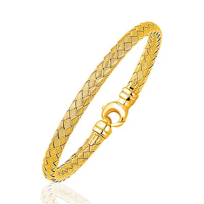 Fancy Weave Bangle in 14k Yellow Gold (5.0mm)
