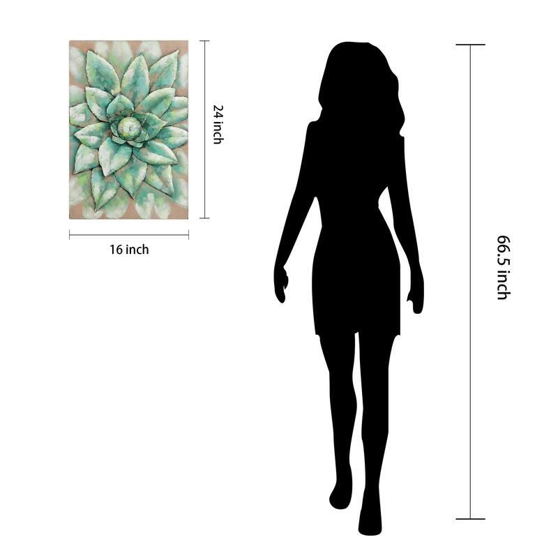 Succulent Primo Mixed Media Iron Hand Painted Dimensional Wall Art -  Overstock - 27472834