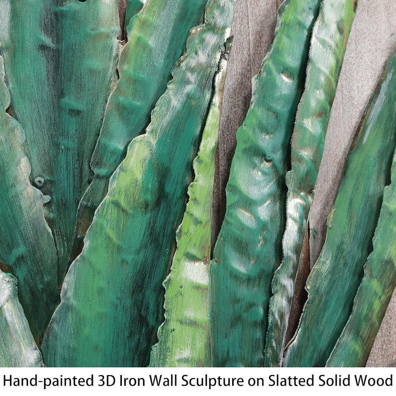 Succulent Metallic Handed Painted Rugged Wooden Blocks Wall Art