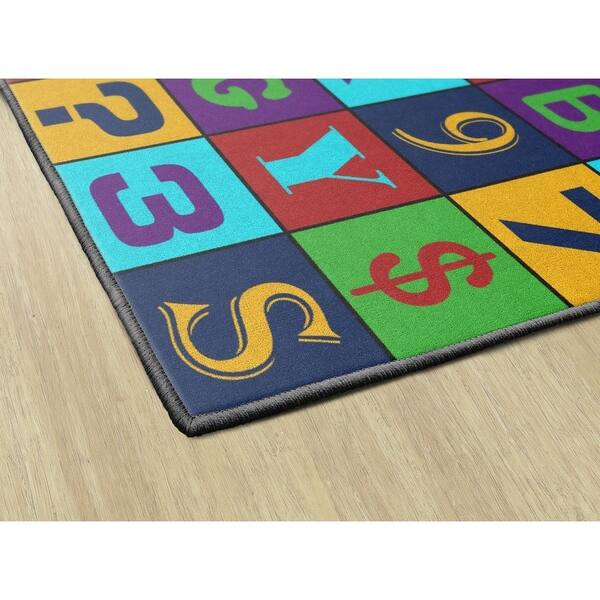 Numbered Classroom Rug Flagship Carpet Kids Nylon Alphabet Number Jumble Classroom Seating Rug ...