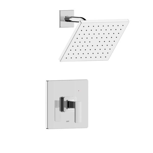 slide 1 of 4, Hotel de Ville Square Single Handle Shower Trim Set with Valve