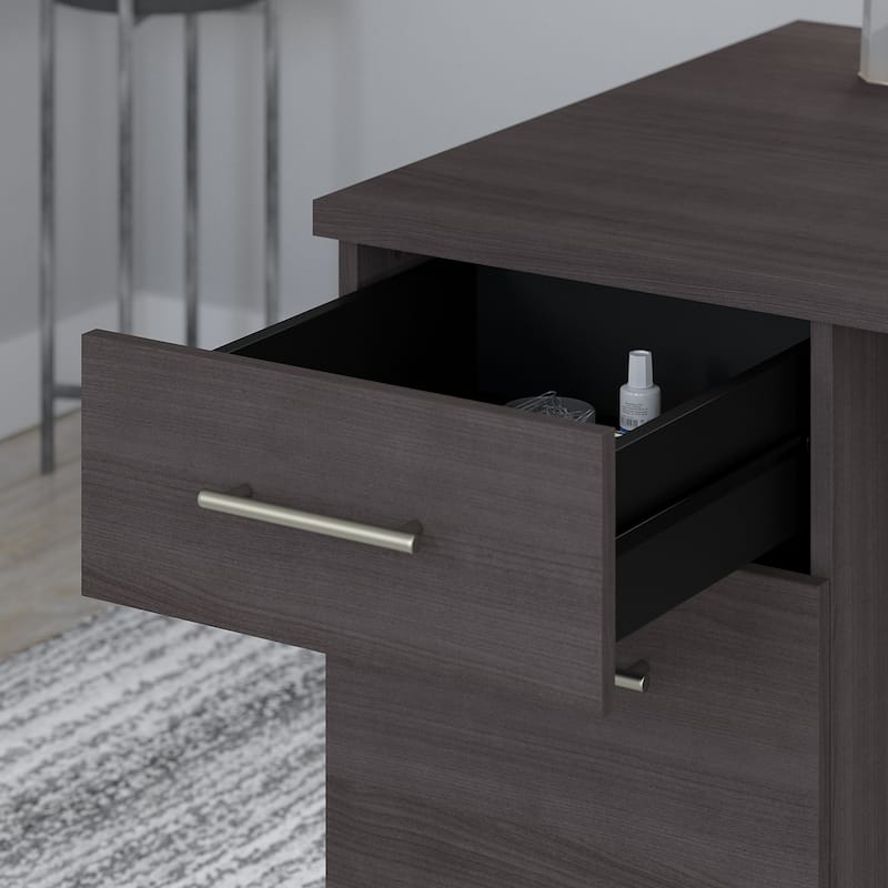 Somerset 72W Office Desk with Hutch and Lateral File Cabinet in Gray