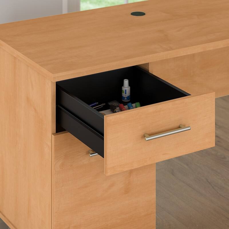 Somerset 72W Office Desk with Hutch and Lateral File Cabinet in Gray