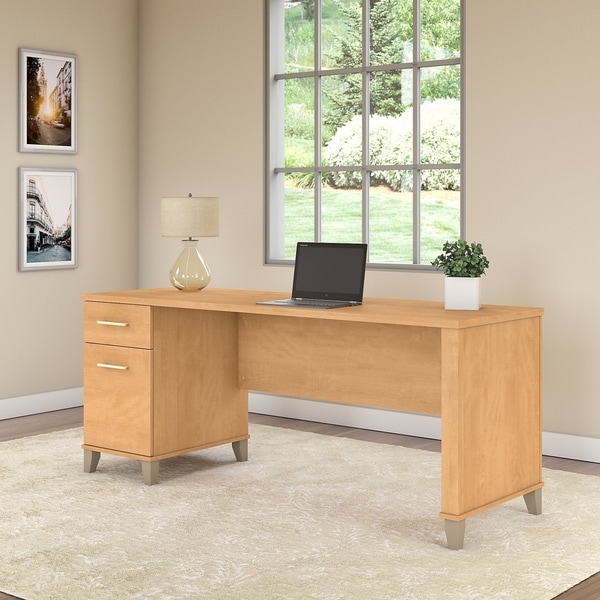 Bush Furniture Somerset 72w Office Desk With Drawers In Maple Bush Furniture Somerset 72w Office Desk With Drawers In Maple Cross Free Shipping Today 27479939