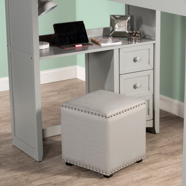 Copper Grove Brive Vanity Stool - Dark Expresso / Light Linen Gray