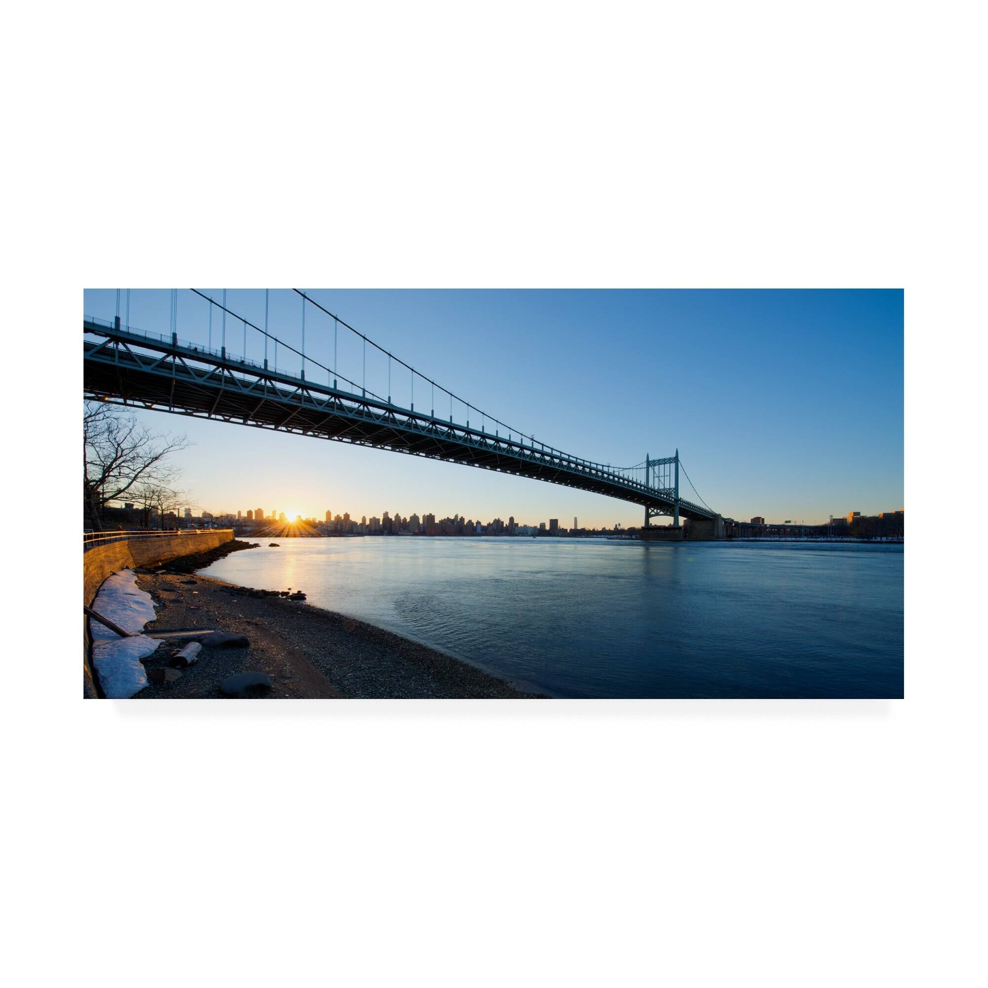 David Ayash 'Sunset under The RFK Bridge NYC' Canvas Art - Bed Bath ...