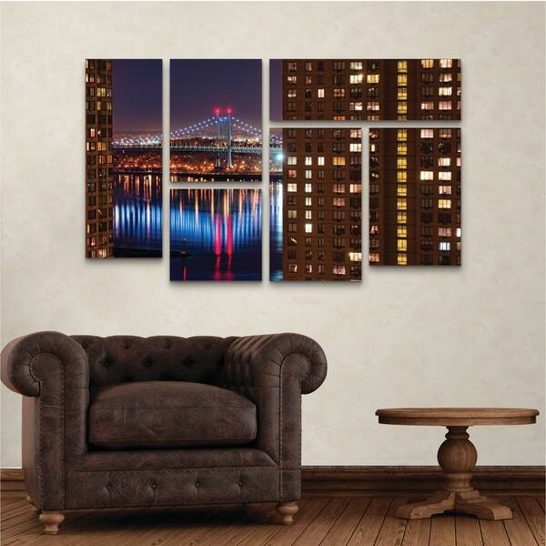 David Ayash 'RFK Bridge from UES Manhattan' Multi Panel Art Set 6 Piece ...