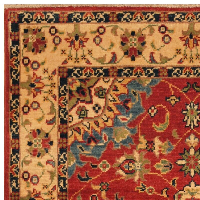 Handmade One-of-a-Kind Kazak Wool Rug (Afghanistan) - 3' x 4'10