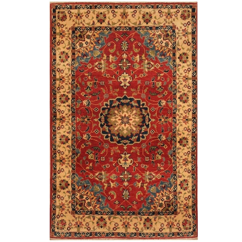 Handmade One-of-a-Kind Kazak Wool Rug (Afghanistan) - 3' x 4'10