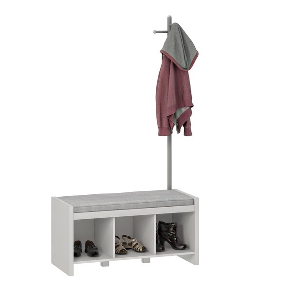 The Novogratz Whitton Entryway Bench with Coat Tree - Bed Bath
