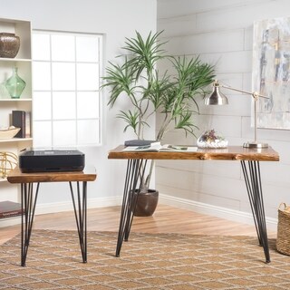 Kija Mid Century Faux LiveEdge Wood 2-piece Desk Set by Christopher Knight Home