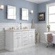 preview thumbnail 51 of 58, 60" Palace Collection Quartz Carrara Cashmere Grey Bathroom Vanity Set With Hardware And F2-0013 Faucets, Mirror Satin/Gold Finish - Pure White