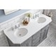 preview thumbnail 10 of 58, 60" Palace Collection Quartz Carrara Cashmere Grey Bathroom Vanity Set With Hardware And F2-0013 Faucets, Mirror