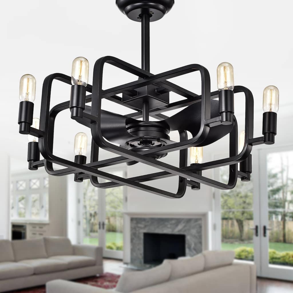 Usard Black 32-inch 8-light Lighted Ceiling Fan (includes Remote and Light Kit)