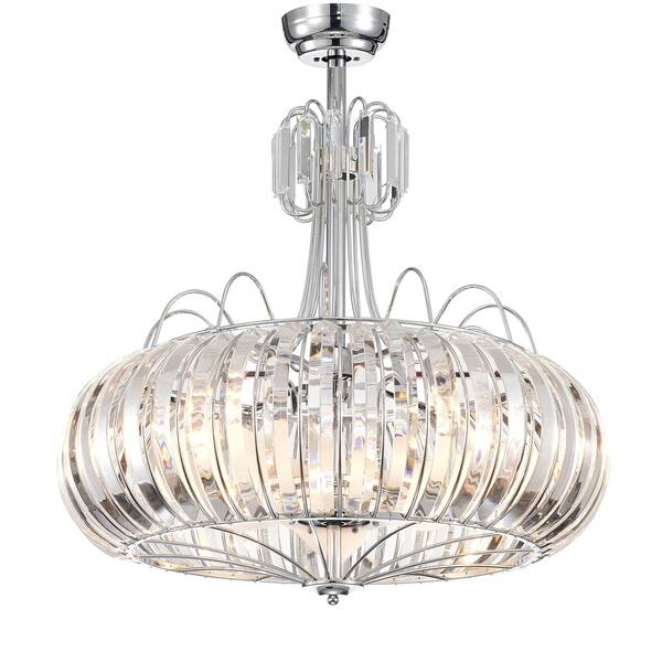 Shop Bellamy Chrome 28 Inch 6 Light Lighted Ceiling Fan Fandelier