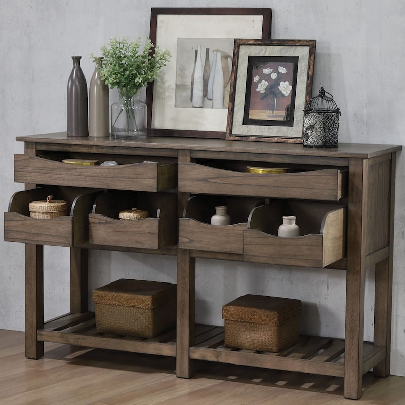 Furniture of America Evanston 60-inch 6-drawer Light Oak Server