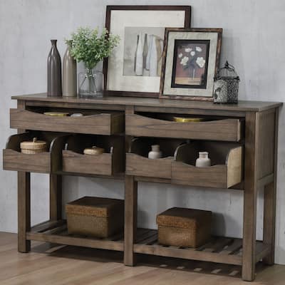 Furniture of America Evanston 60-inch 6-drawer Light Oak Server