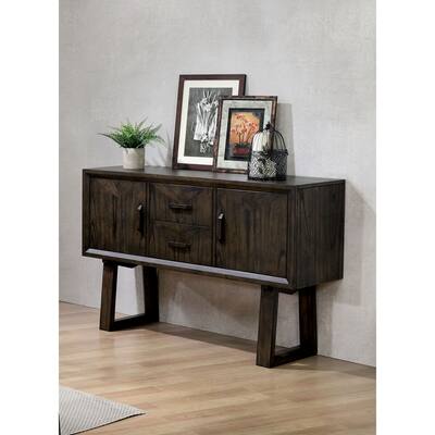 Furniture of America Tirico Contemporary Dark Walnut 54-inch 4-shelf Server