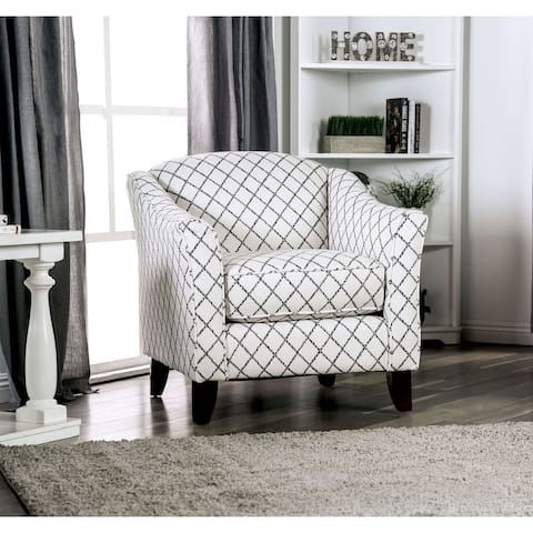 Furniture of America Fame Farmhouse Grey Fabric Padded Armchair