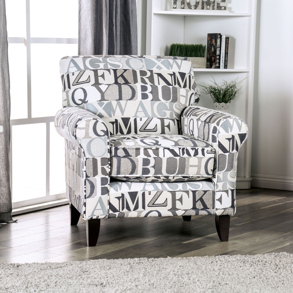 Copper Grove Dedoplist Contemporary Bluish Grey Fabric Upholstered Letter Chair