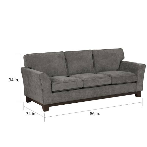 Tsageri Contemporary Grey Fabric Upholstered Flared Arms Sofa by Copper ...