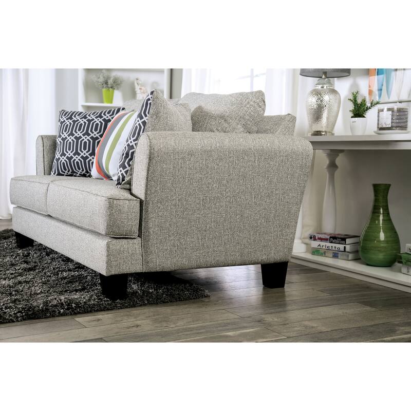 Furniture of America Bangle Bend Transitional Fabric T-Cushion Loveseat