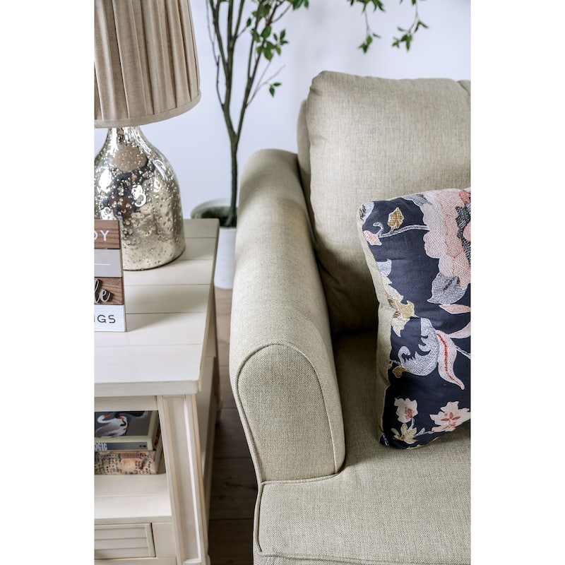 Furniture of America Bangle Bend Transitional Fabric T-Cushion Loveseat